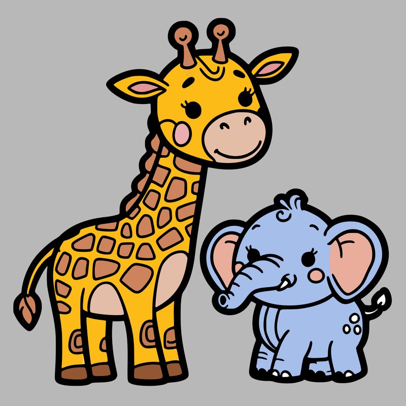giraffe elephant