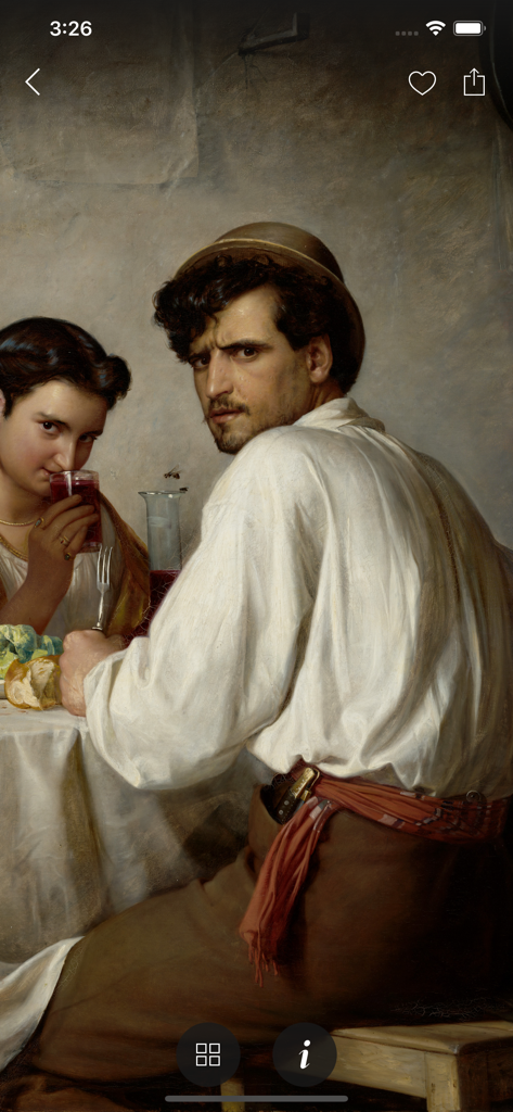 High resolution detail of Carl Bloch painting In a Roman Osteria in the SMK Second Canvas app
