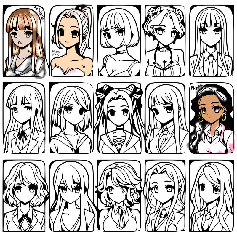 girls that look diffrent anime