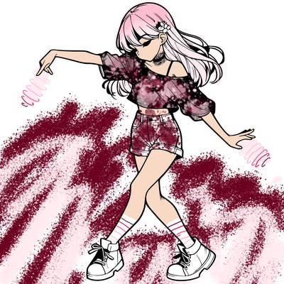 realistic girl danceing