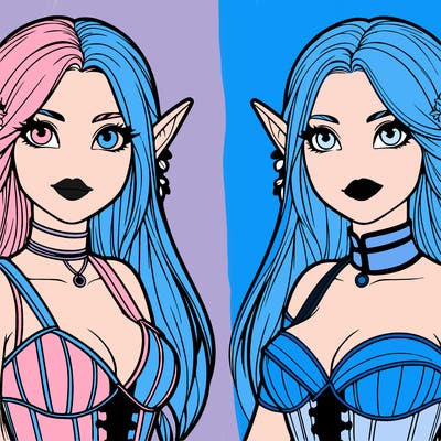 two realistic elf girl