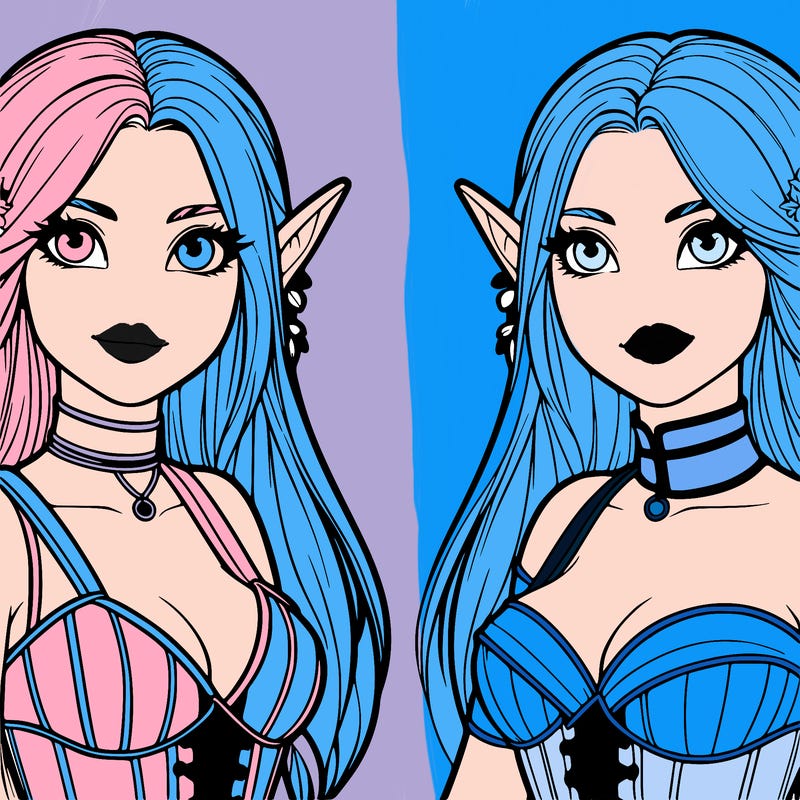 two realistic elf girl