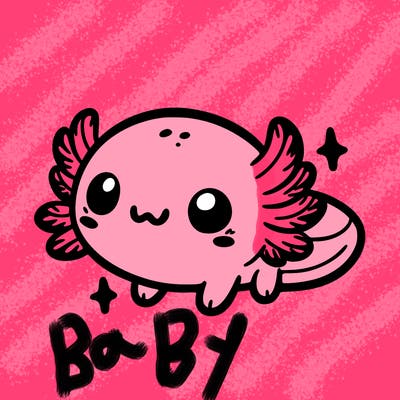 cute easy baby axolotl