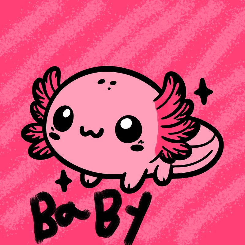 cute easy baby axolotl