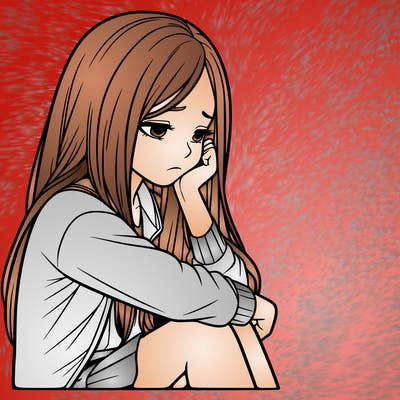 a realistic girl with depression