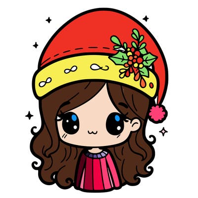 christmas hat girl