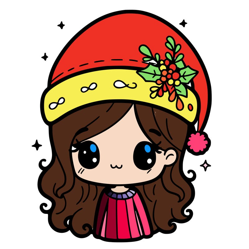 christmas hat girl