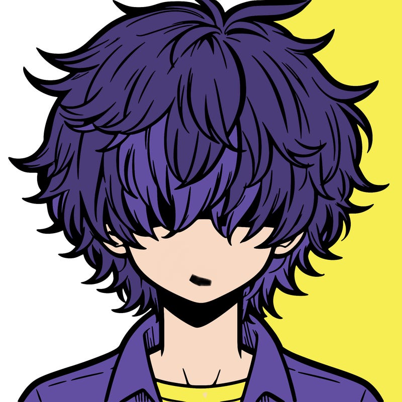 manga boy fluffy hair covering his eyes