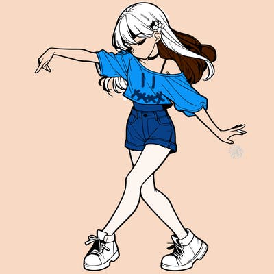 realistic girl danceing