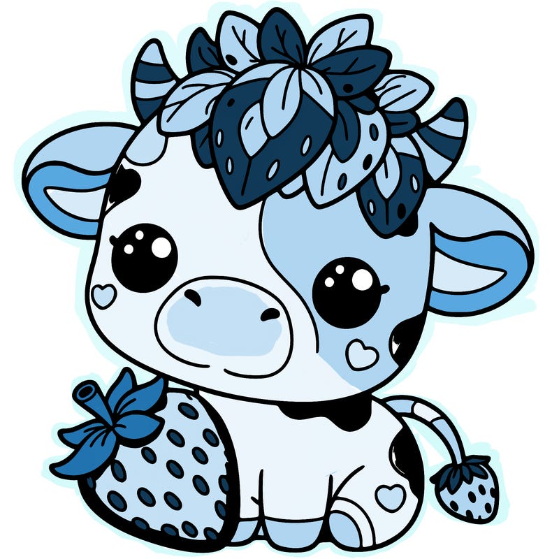cute strawberry cow