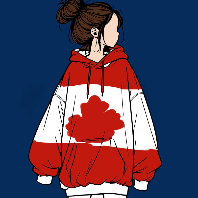 realistic girl with a oversized sweatshirt on and a bun