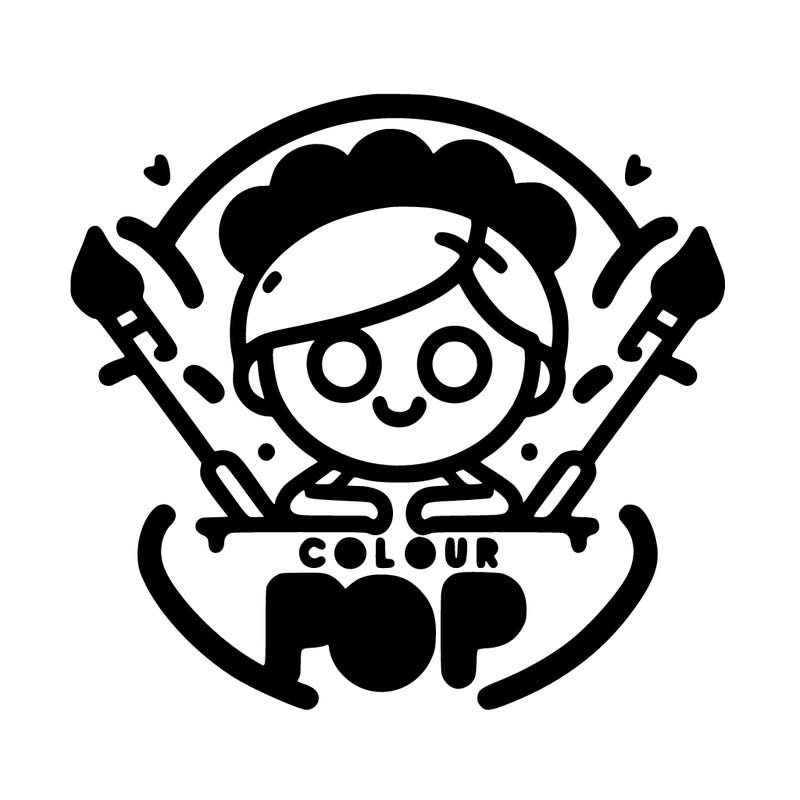 the colour pop logo but in human form