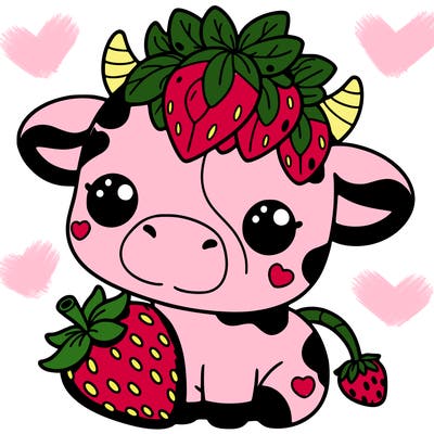 cute strawberry cow