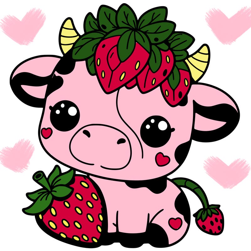 cute strawberry cow