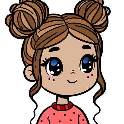 girl with hair buns