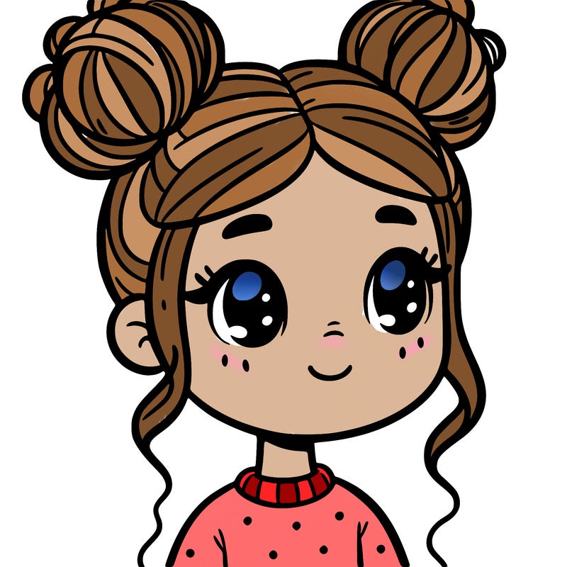 girl with hair buns