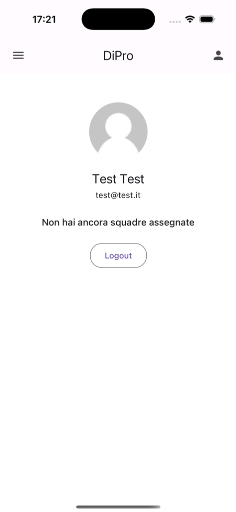Interfaz de perfil de usuario en la aplicación deportiva PlayGo que muestra detalles de la cuenta y un botón de cierre de sesión
