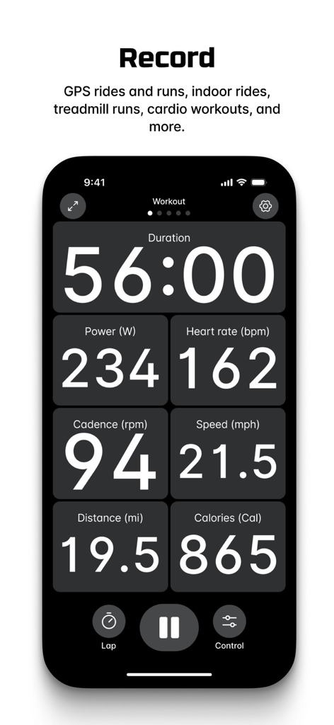 Wahoo - Wahoo fitness app screen recording workout data including heart rate and power metrics