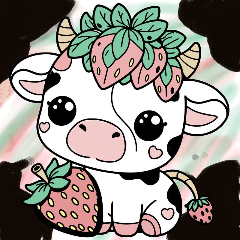 cute strawberry cow