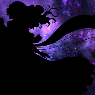 realistic woman in dress flowing the the wind