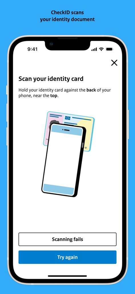 CheckID voor DigiD - Instructions on how to scan an identity card using the CheckID app