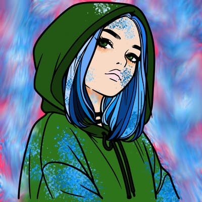 a realistic girl in a hoodie