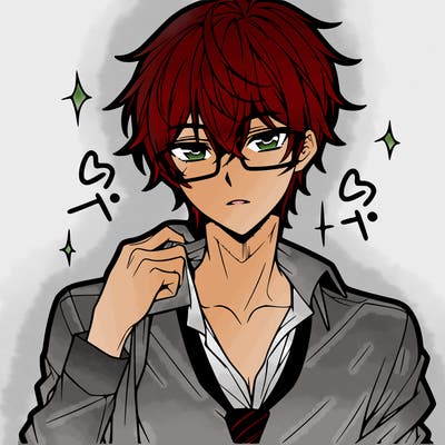 anime hot boy with glasses