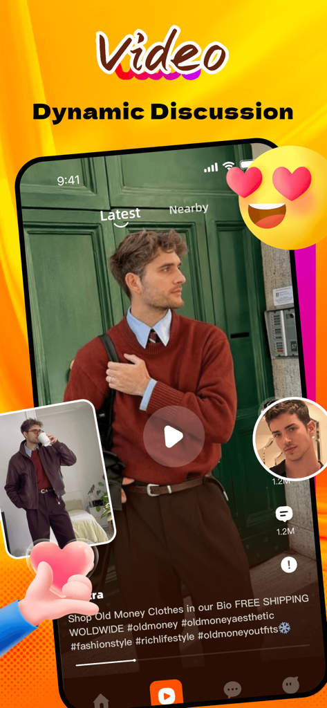 A video feed on the Olivn app showcasing old money aesthetic fashion and dynamic discussion features