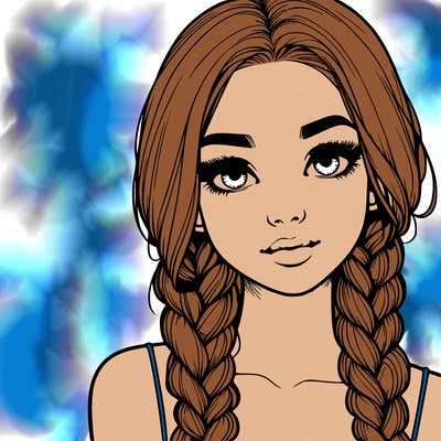 realistic girl with braids