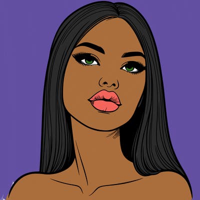 realistic woman with full lips