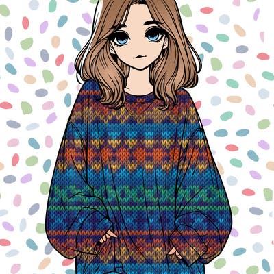 realistic girl in oversized shirt