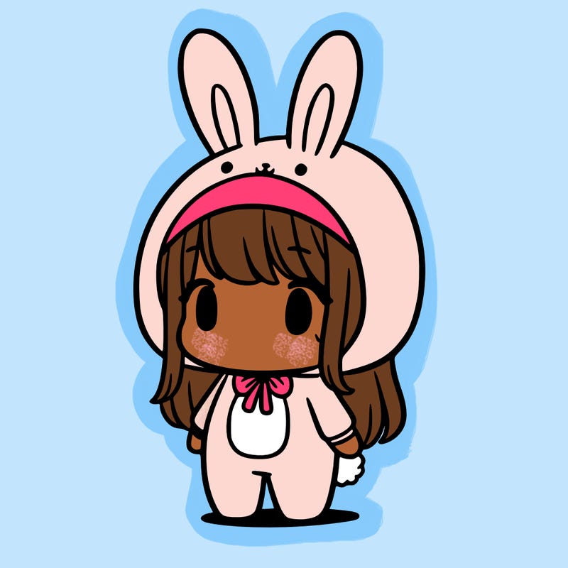 a girl in a bunny costume