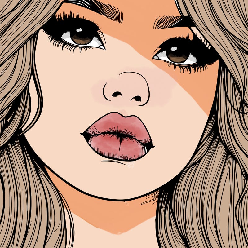 really realistic girl with lips