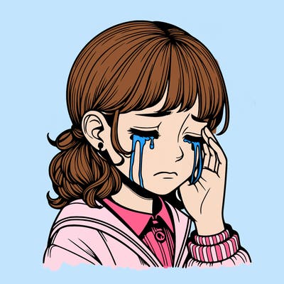 crying realistic girl