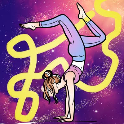 a woman doing a handstand