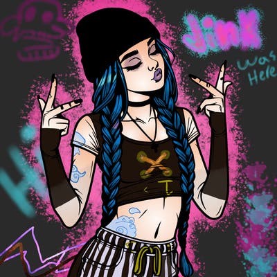 realistic teenage girl with braids and a beanie and crop top doing 🫶🏼