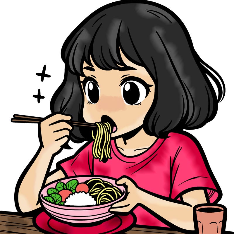 a girl eating food