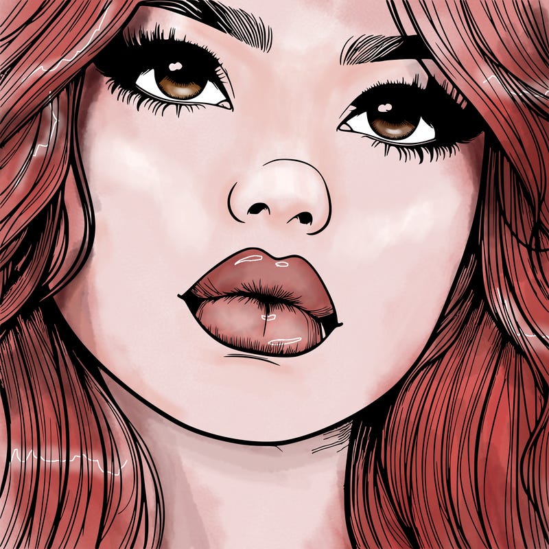 really realistic girl with lips