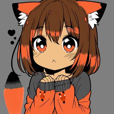 shy anime catgirl