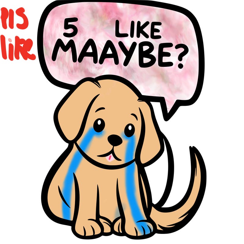 a puppy that says 5 like maybe