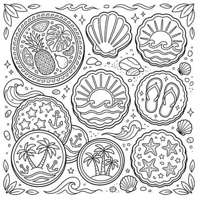 Get ready for a sweet escape with this charming summer shortbread cookies coloring page! Immerse yourself in a world of tropical flavors and beachy delights, perfect for a relaxing coloring session.