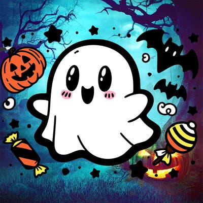 halloween cute little ghost