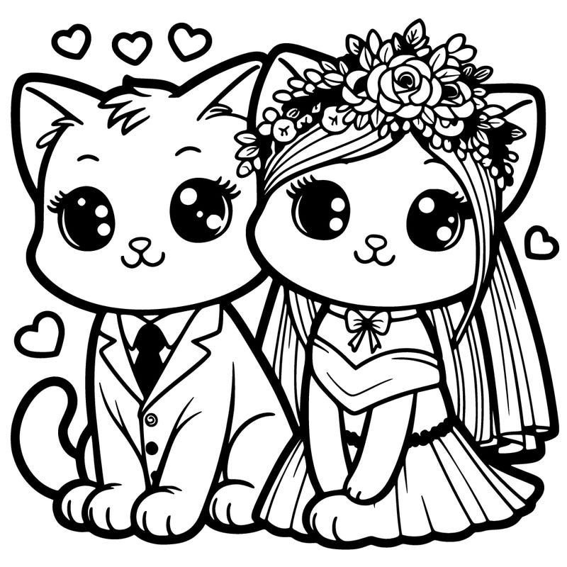 bride and groom kittens
