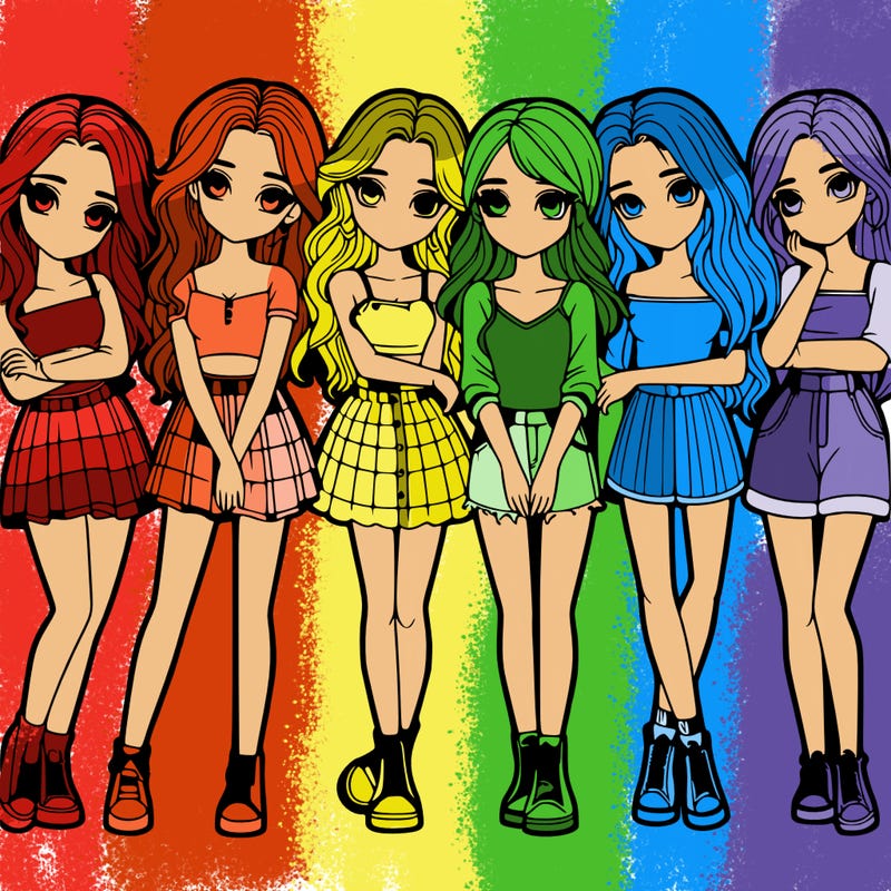 a group of girls realistic