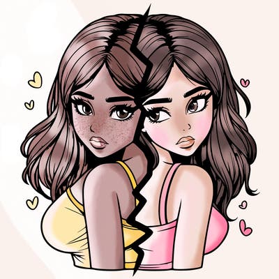 realistic girl split