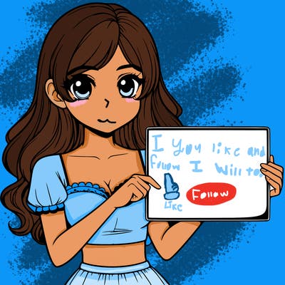 realistic pretty girl holding blank sign