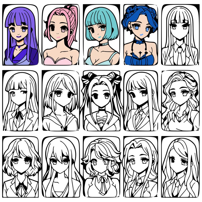 girls that look diffrent anime