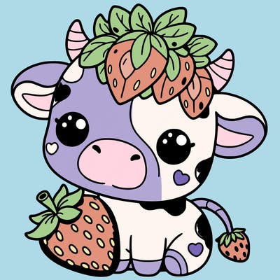 cute strawberry cow