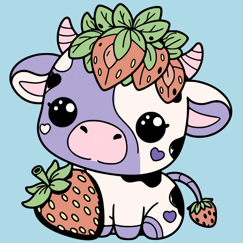 cute strawberry cow