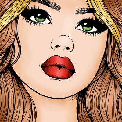really realistic girl with lips